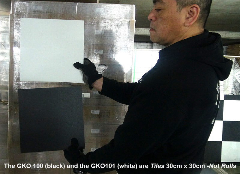 A CLASSIC - PURE BLACK VINYL TILES - GLUE DOWN - SMOOTH FINISH - GKO100