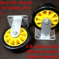 SET OF 4 HEAVY DUTY PU CASTORS 15cm - 2 with FOOT BRAKE