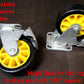 SET OF 4 HEAVY DUTY PU CASTORS 15cm - 2 with FOOT BRAKE
